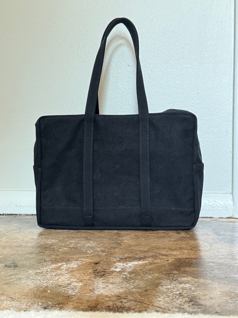 Black Amiacalva Boston Washed Canvas Bag  - Black